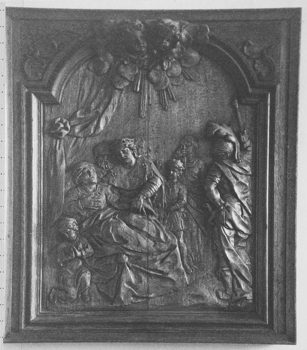 bas-relief : Saint Louis au chevet d'une vieille femme mourante