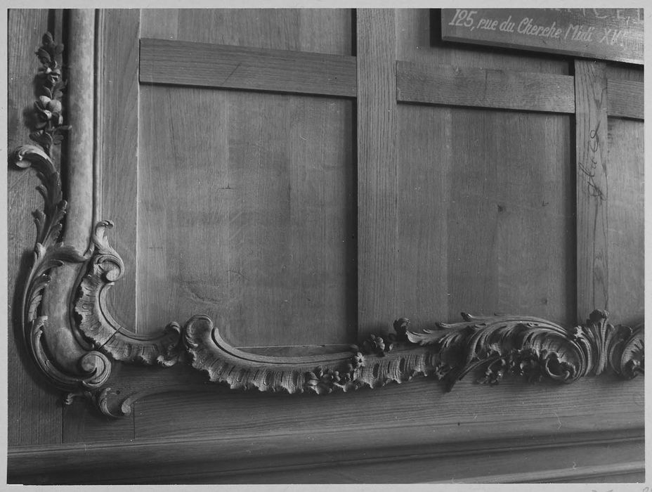 lambris de revêtement du grand cabinet, détail