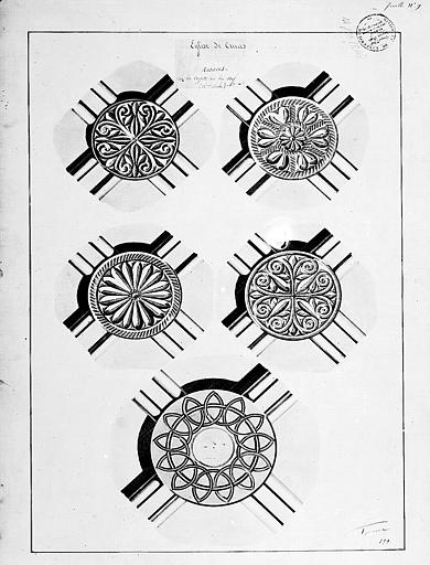 Dessin  : Rosaces de la crypte