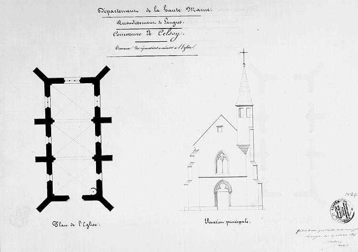 Travaux de réparation à exécuter : Plan et élévation principale