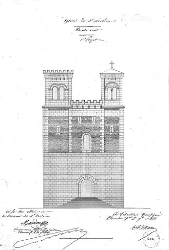 Elévation de la façade ouest (1e projet)