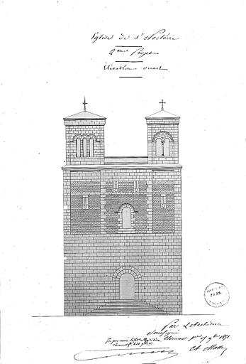 Elévation de la façade ouest (2e projet)