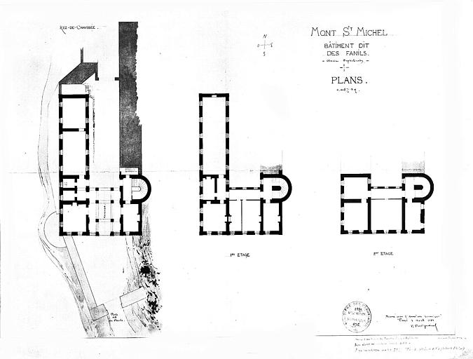 Bâtiment des Fanils (ancien orphelinat) : Plans des rez-de-chaussée, 1e et 2e étages