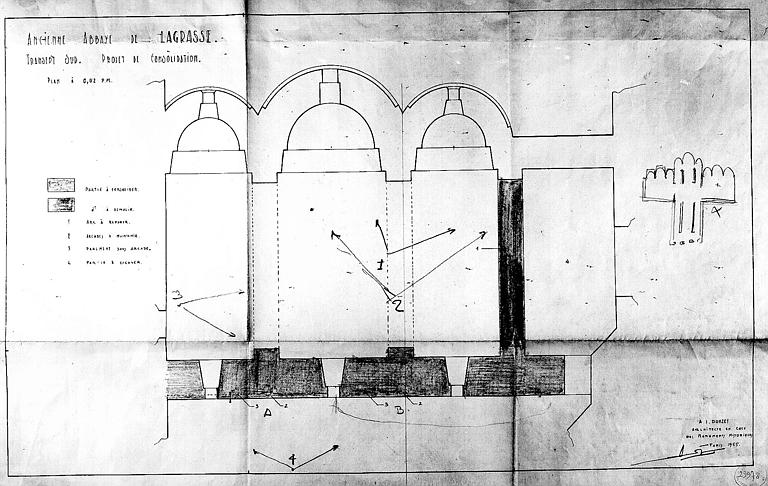 Projet de consolidation du transept sud : Plan