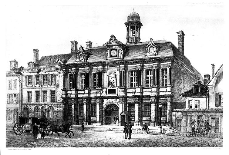 Lithographie : Façade principale