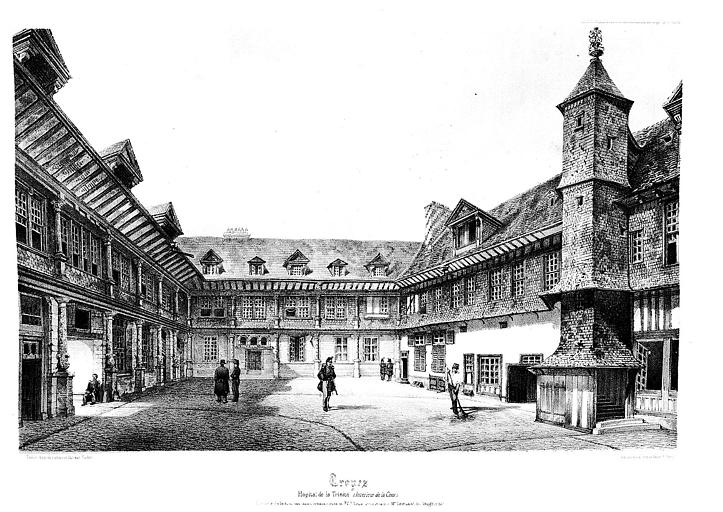 Lithographie : Cour intérieure