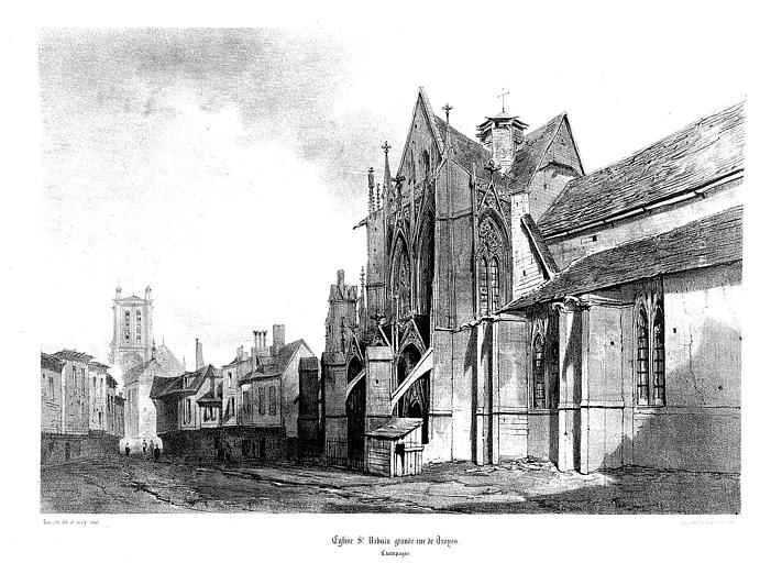 Lithographie : Façade latérale nord