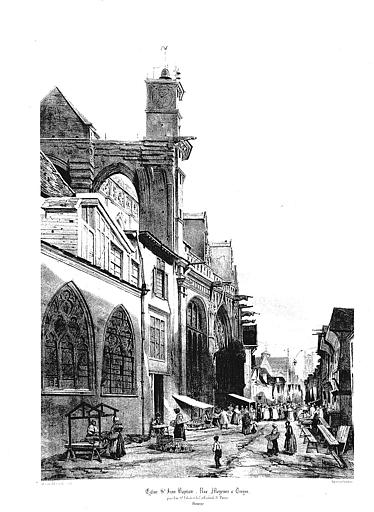 Lithographie : Façade latérale sud