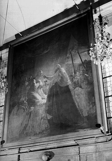 Peinture sur toile de la chapelle : La dernière communion de Saint Louis