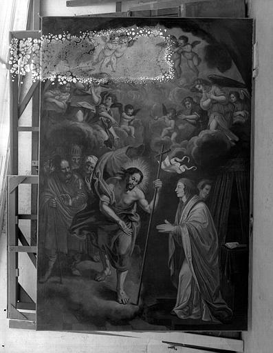 Peinture sur toile : Le Christ apparaissant à une sainte (sainte Hélène ?) - © Ministère de la Culture (France), Médiathèque du patrimoine et de la photographie, diffusion GrandPalaisRmn Photo
