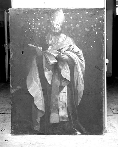 Peinture sur toile : Saint Augustin (copie d'un tableau espagnol du 17e ?)