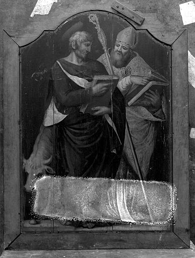 Panneau peint provenant d'un triptyque : Saint Luc et saint Augustin