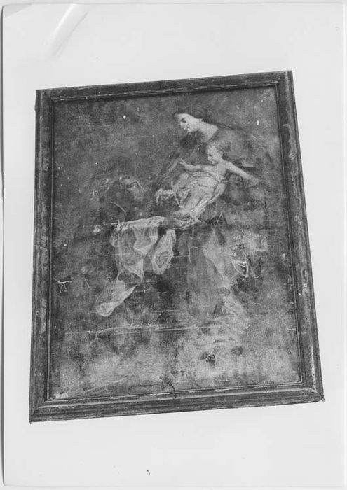 tableau : Saint aux pieds de la Vierge à l'Enfant - © Ministère de la Culture (France), Médiathèque du patrimoine et de la photographie, Tous droits réservés