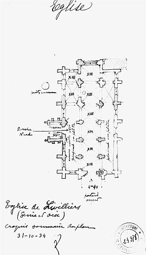 Plan de l'église (croquis sommaire)