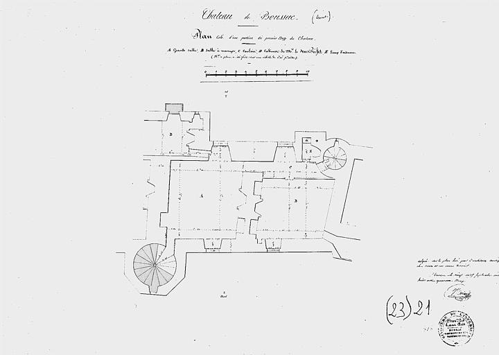 Plan coté d'une portion du 1e étage