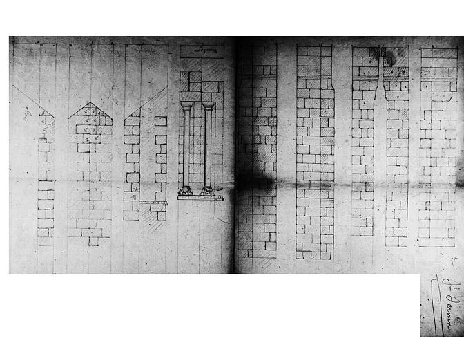 Elévation des baies et des colonnes