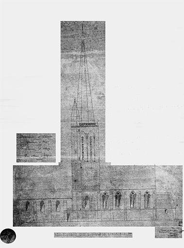 Elévation de la façade sud (plume)