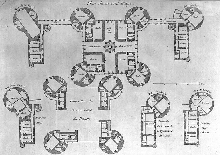 Gravure : Plan du second étage