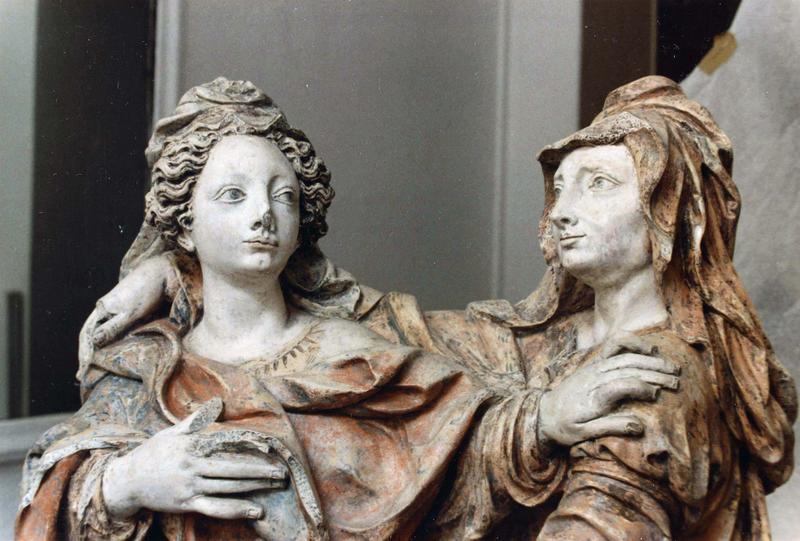 groupe sculpté : La Visitation, détail - © Ministère de la Culture (France), Médiathèque du patrimoine et de la photographie (objets mobiliers), tous droits réservés