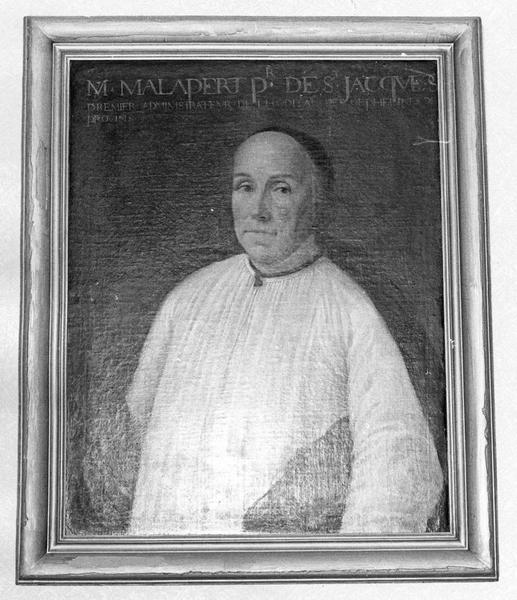 tableau, cadre : Portrait de M. Malapert, prieur de Saint-Jacques, premier administrateur de l'Hôpital des orphelins de Provins - © Ministère de la Culture (France), Médiathèque du patrimoine et de la photographie (objets mobiliers), tous droits réservés