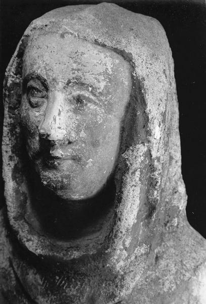 statue : Saint Fiacre, détail de visage