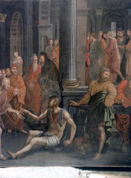 tableau, cadre : Le Mendiant à la porte du Temple - © Ministère de la Culture (France), Médiathèque du patrimoine et de la photographie (objets mobiliers), tous droits réservés