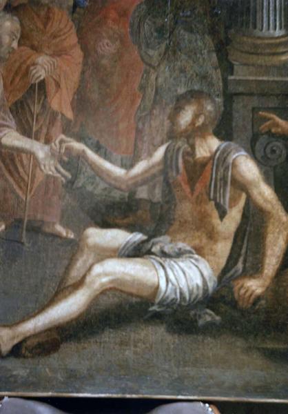 tableau, cadre : Le Mendiant à la porte du Temple, détail - © Ministère de la Culture (France), Médiathèque du patrimoine et de la photographie (objets mobiliers), tous droits réservés