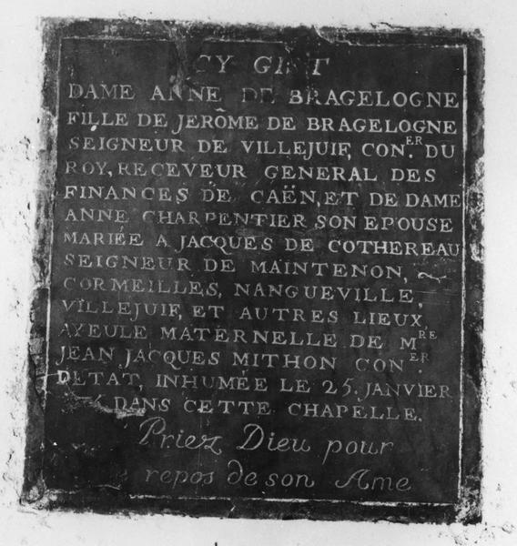 plaque funéraire d'Anne de Bragelogne - © Ministère de la Culture (France), Médiathèque du patrimoine et de la photographie (objets mobiliers), tous droits réservés