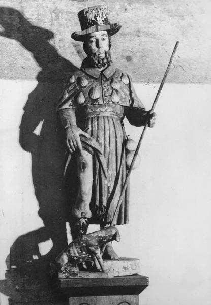 Statue : Saint Roch en habit de pélerin de Saint-Jacques