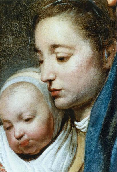 tableau : L' Adoration des bergers, détail des visages