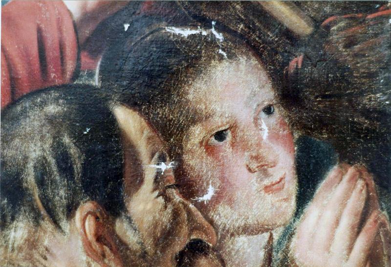 tableau : L' Adoration des bergers, détail des visages