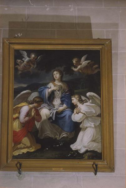 Tableau : la Vierge enceinte adorée par les anges, vue générale