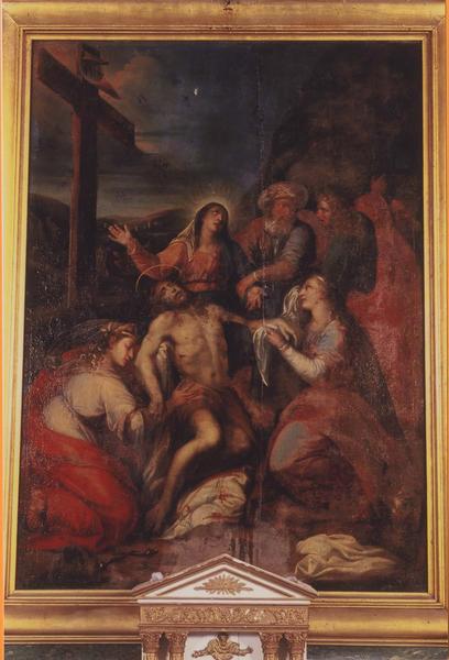 tableau du retable du maître-autel : la Déploration, vue générale - © Ministère de la Culture (France), Médiathèque du patrimoine et de la photographie (objets mobiliers), tous droits réservés