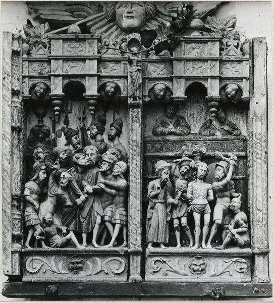 bas-relief : Le Baiser de Judas, La Flagellation, vue générale