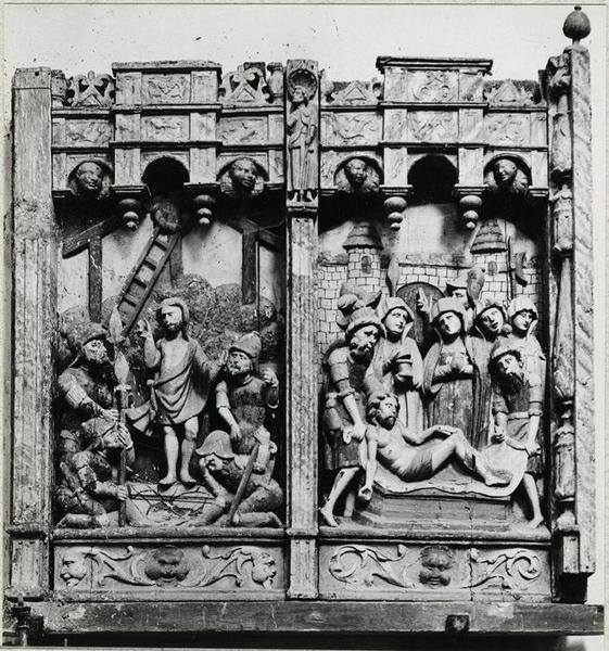 bas-relief : Le Baiser de Judas, La Flagellation, vue générale