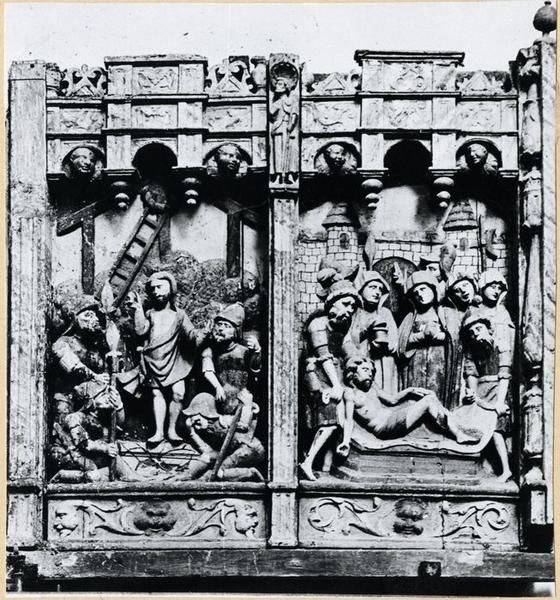 bas-relief : La Mise au tombeau, La Résurrection, vue générale