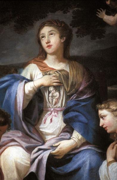 Tableau : La Vierge enceinte adorée par les anges