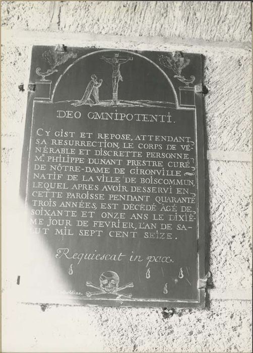 plaque funéraire de Philippe Dunant