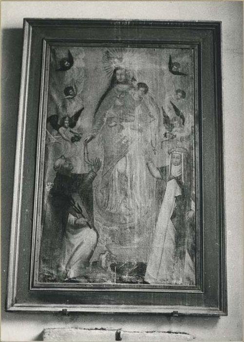 tableau : Vierge au rosaire avec saint Dominique et sainte Catherine