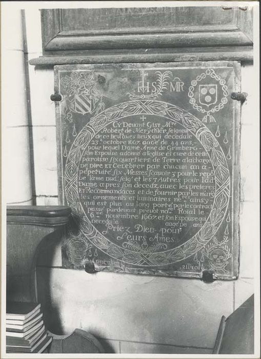plaque funéraire de Robert de Méry