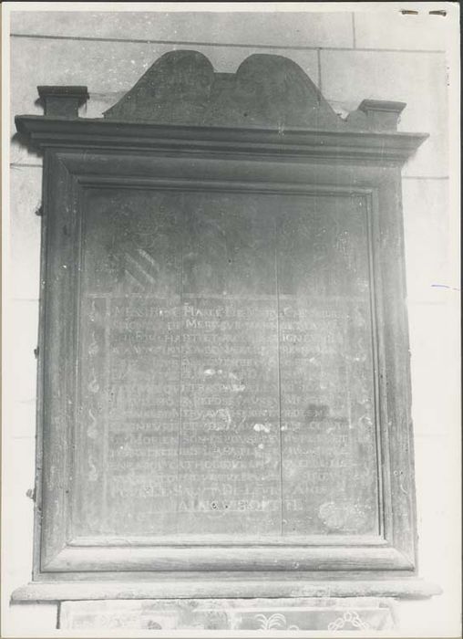 plaque funéraire de Charles de Méry et de Jeanne d'Aligre