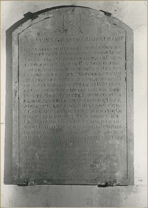 plaque funéraire de Jean Troisvalletz et de Marguerite Boucheron