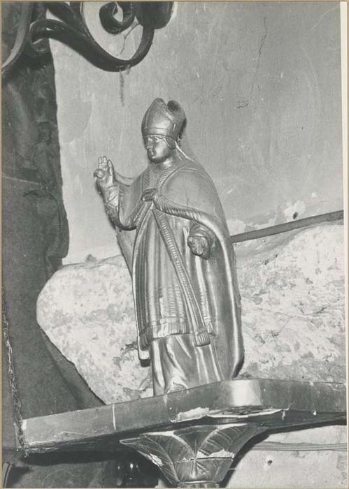 bâton de procession et statue (statuette) : Saint Leu