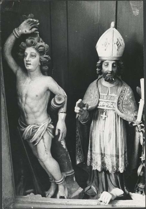 deux statues : Saint Sébastien et Saint évêque - © Ministère de la Culture (France), Médiathèque du patrimoine et de la photographie, diffusion GrandPalaisRmn Photo