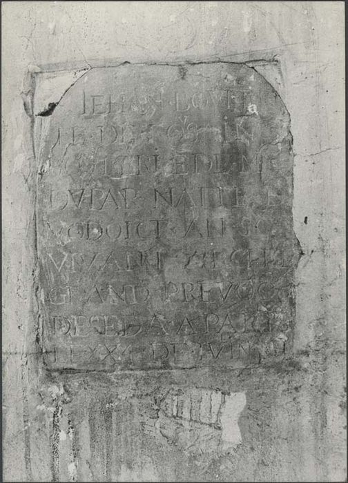 plaque funéraire de Jehan Boulerie