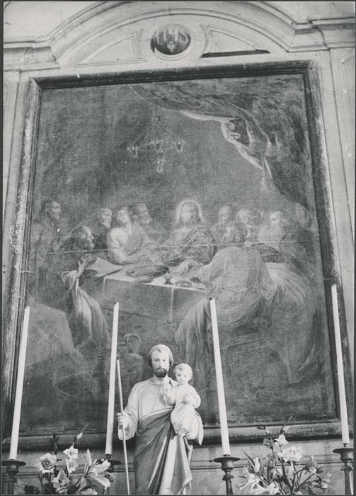 autel latéral nord, retable et tableau : Cène
