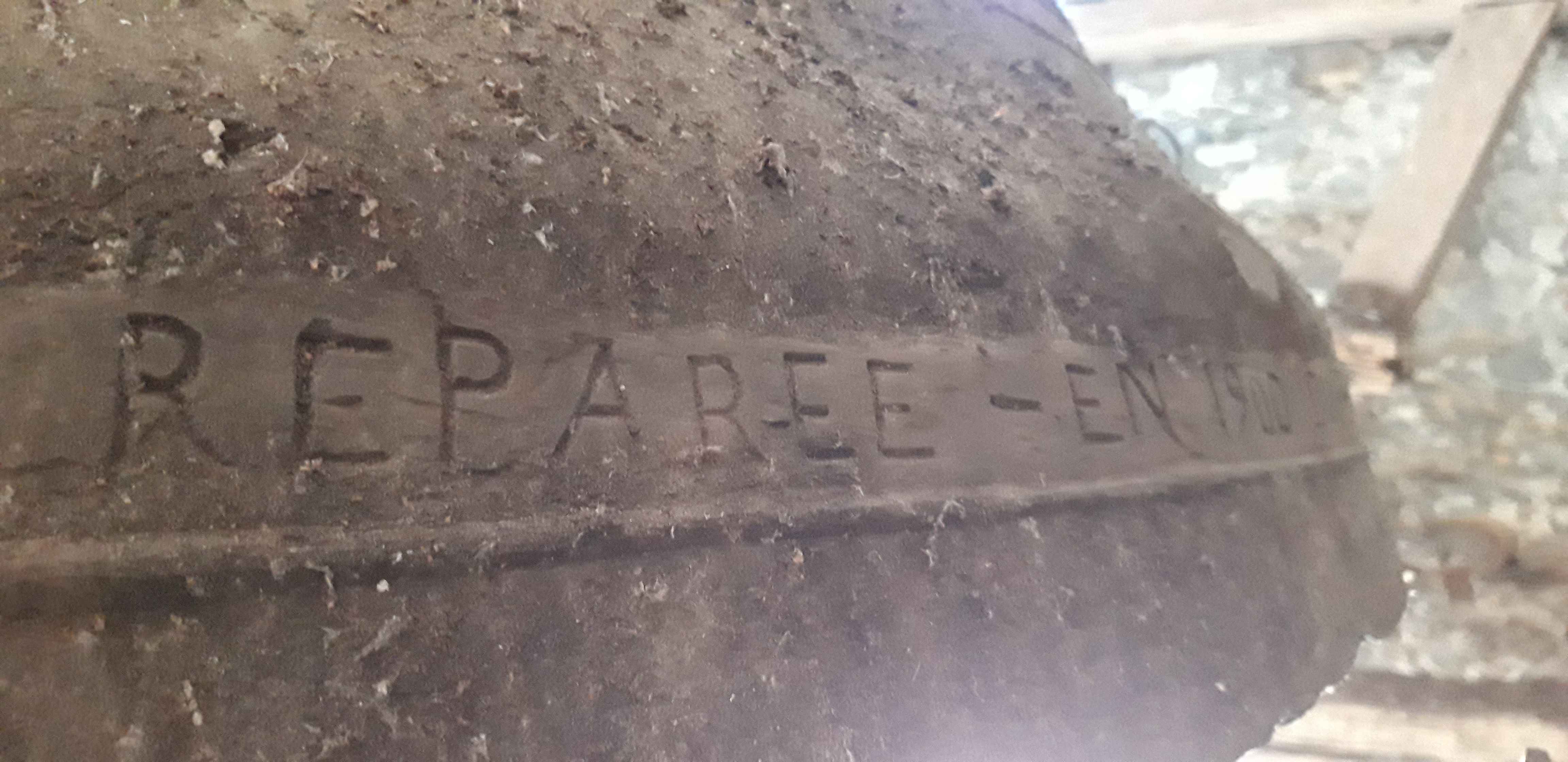 cloche dite Martine, détail de l'inscription concernant la réparation de 1900