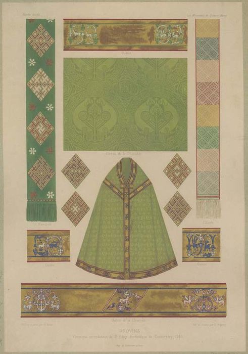 chasuble, manipule, étole dits de saint Edme, archevêque de Cantorbery, mort en 1242