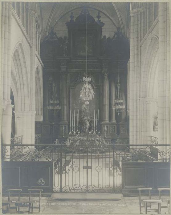 retable du maître-autel, lambris de revêtement, tableau : Jésus parmi les docteurs