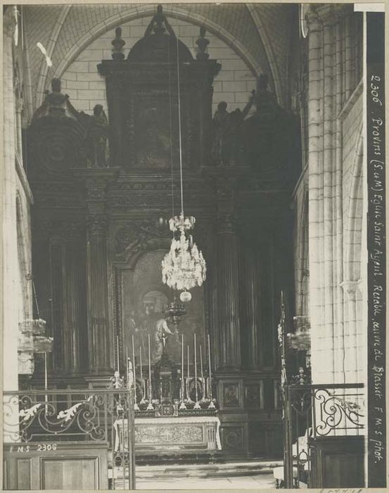 retable du maître-autel, lambris de revêtement, tableau : Jésus parmi les docteurs